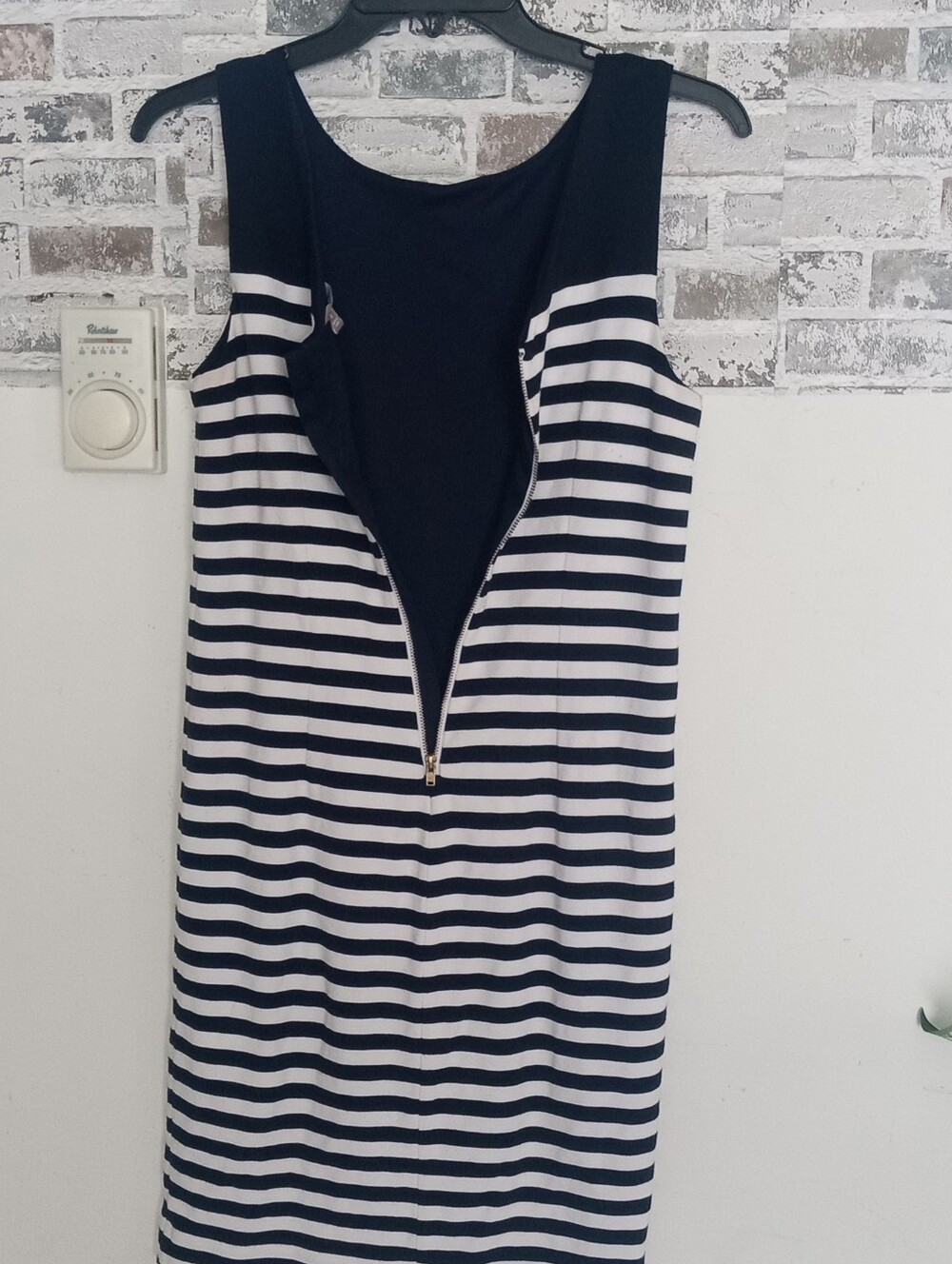 Banana Republic Navy and White Striped Midi Sheath Dress - Picture 4 of 6